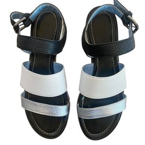 Studio Pollini Silver & White Sandals